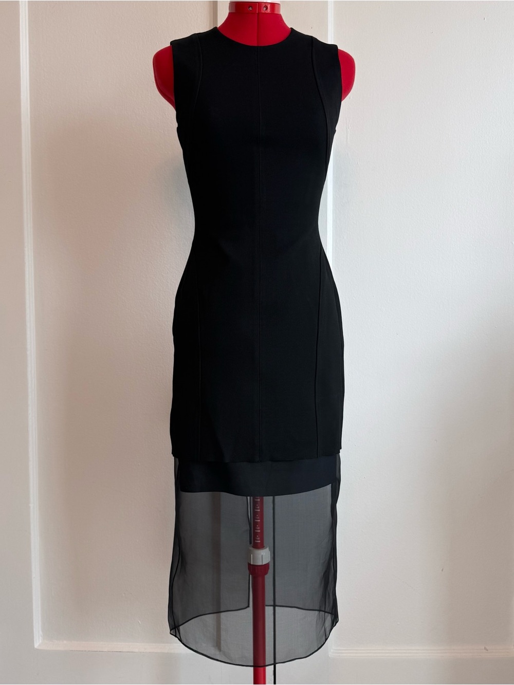 Jason Wu black sleeveless sheer panel dress